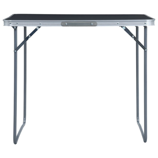 Campingtafel inklapbaar met metalen frame 80x60 cm grijs
