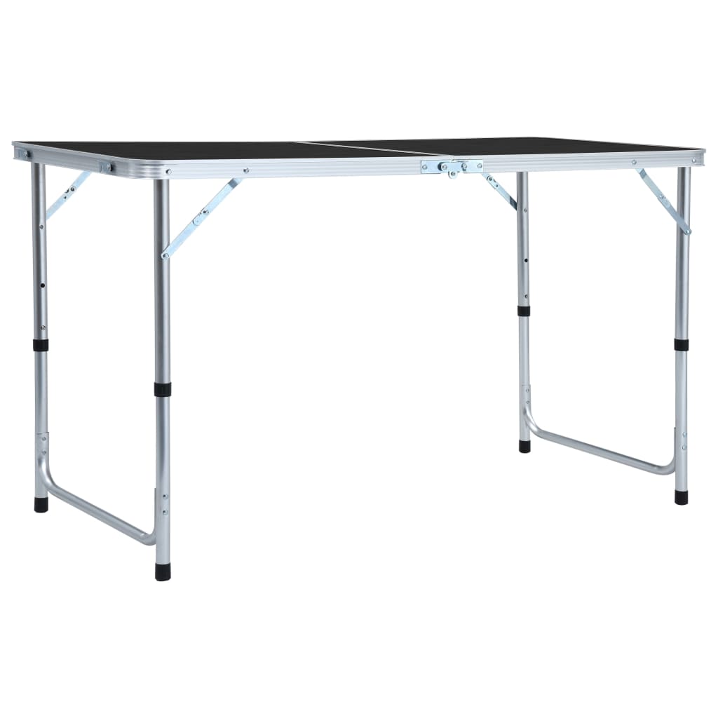 Inklapbare campingtafel 120x60 cm aluminium; grijs
