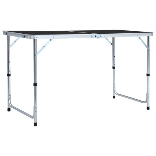 Inklapbare campingtafel 120x60 cm aluminium; grijs
