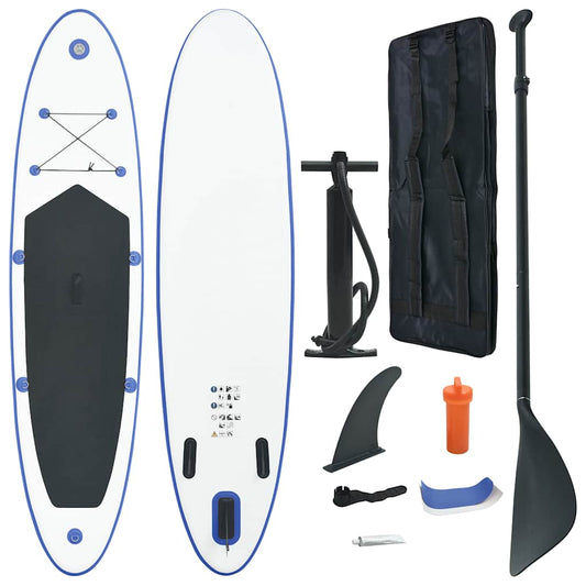 Opblaasbaar Stand Up Paddleboardset: blauw en wit