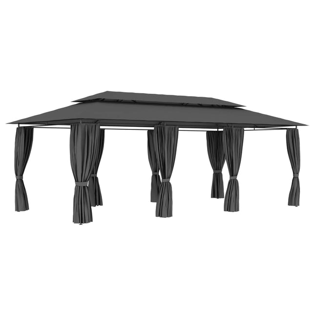 Prieel Met Gordijnen 600X298X270 Cm