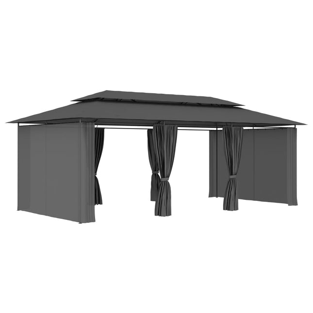 Prieel Met Gordijnen 600X298X270 Cm