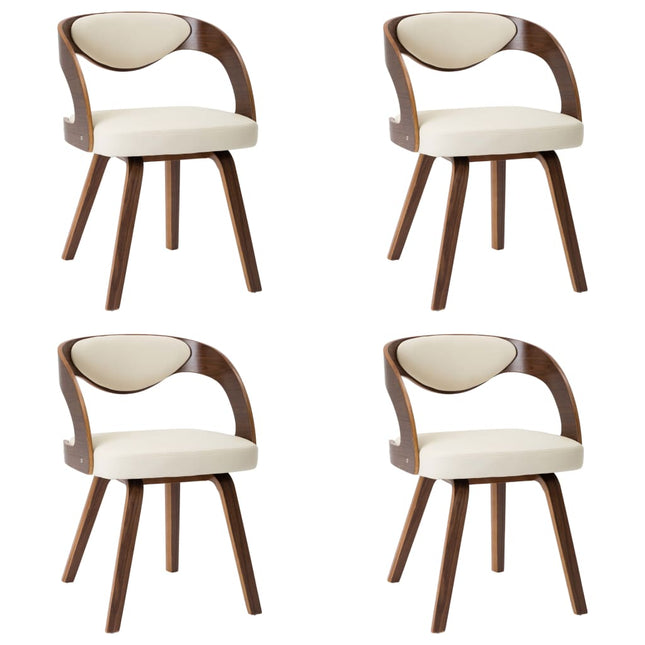Eetkamerstoelen Gebogen Hout En Kunstleer Kleurig