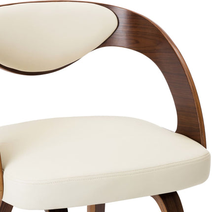Eetkamerstoelen Gebogen Hout En Kunstleer Crème