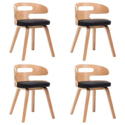 Eetkamerstoelen Gebogen Hout En Kunstleer