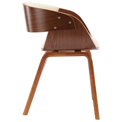Eetkamerstoelen Gebogen Hout En Kunstleer Kleurig