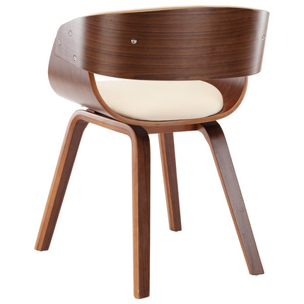 Eetkamerstoelen Gebogen Hout En Kunstleer Kleurig