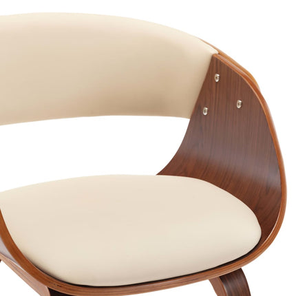 Eetkamerstoelen Gebogen Hout En Kunstleer Kleurig