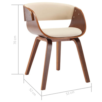 Eetkamerstoelen Gebogen Hout En Kunstleer Kleurig