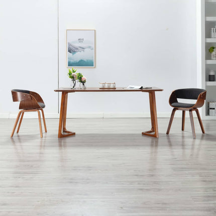 Eetkamerstoel Gebogen Hout En Kunstleer
