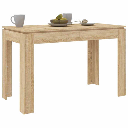 Eettafel 120X60X76 Cm Bewerkt Hout Kleurig