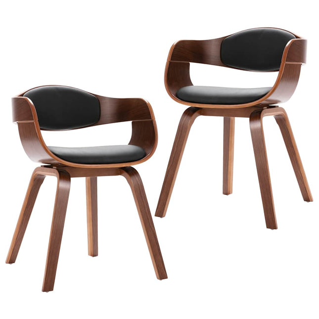 Eetkamerstoelen Gebogen Hout En Kunstleer
