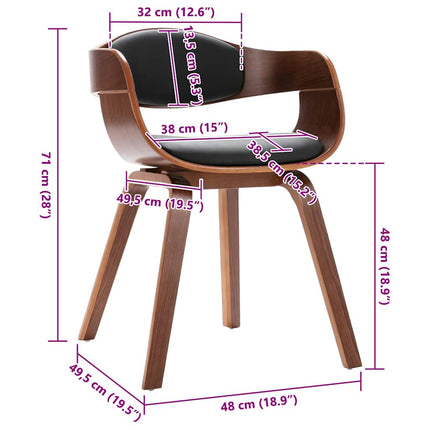 Eetkamerstoelen Gebogen Hout En Kunstleer