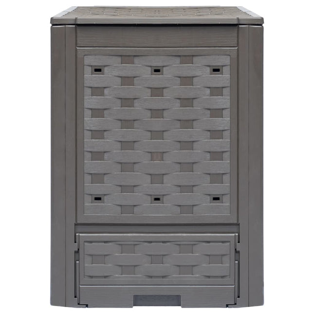 Compostbakken 2 St 60X60X83 Cm Kunststof Rattan Bruin