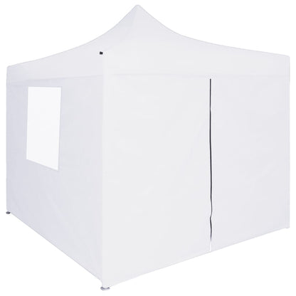 Partytent Met 4 Zijwanden Inklapbaar 3X3 M Staal Wit