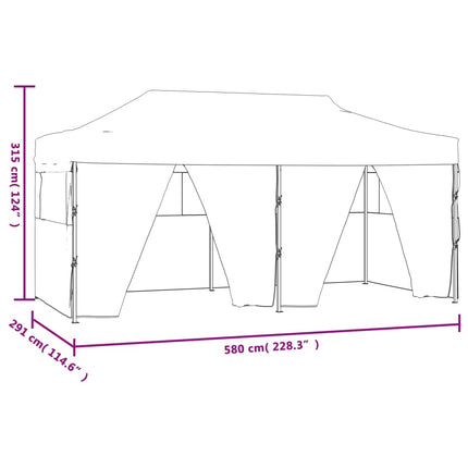 Partytent Met 4 Zijwanden Inklapbaar 3X6 M Staal