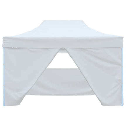 Partytent Met 4 Zijwanden Inklapbaar 3X4,5 M Wit Hoogglans Grijs