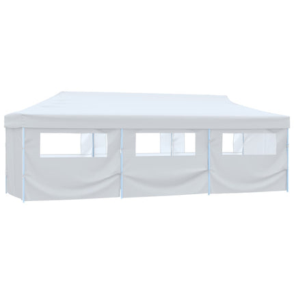 Partytent Pop-Up Met 8 Zijwanden 3X9 M Wit