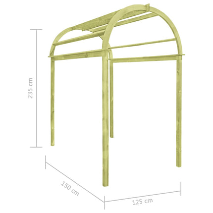 Tuinboog 125X150X235 Cm Geïmpregneerd Grenenhout Wit