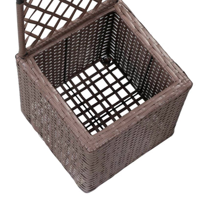 Latwerkplantenbak Verhoogd Met 1 Pot Rattan Bruin