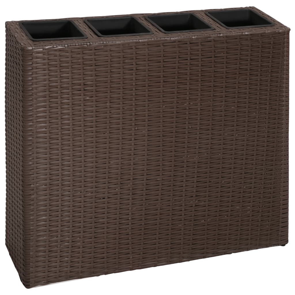 Plantenbak Verhoogd Met 4 Potten 2 St Poly Rattan
