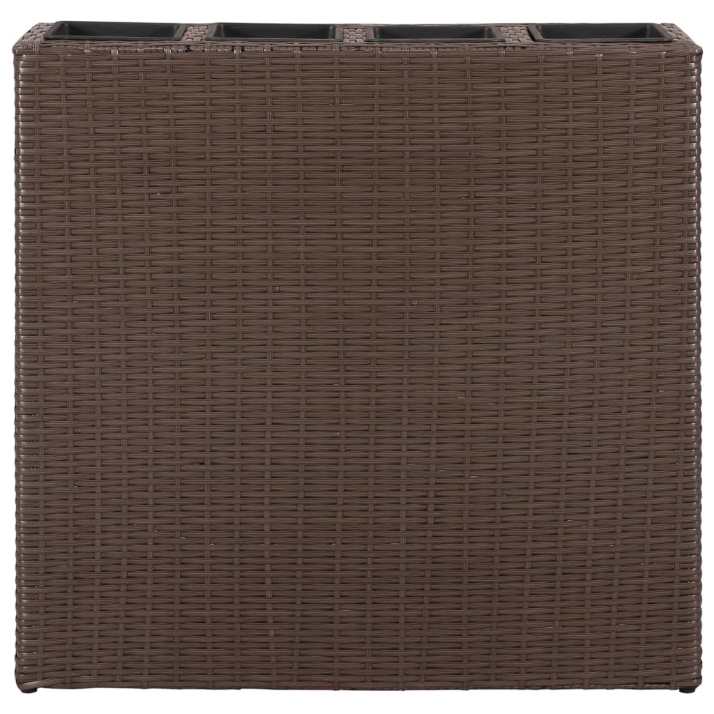 Plantenbak Verhoogd Met 4 Potten 2 St Poly Rattan