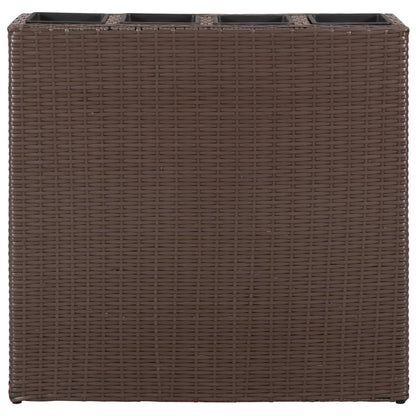 Plantenbak Verhoogd Met 4 Potten 2 St Poly Rattan