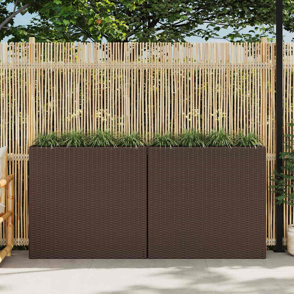 Plantenbak Verhoogd Met 4 Potten 2 St Poly Rattan