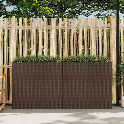 Plantenbak Verhoogd Met 4 Potten 2 St Poly Rattan
