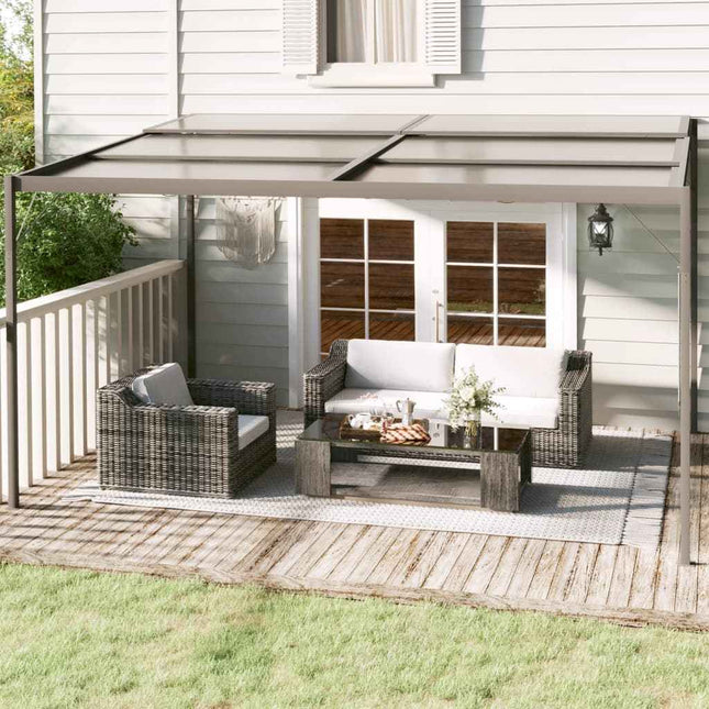 Prieel Met Dak 4X3X2,5 M Aluminium En Staal Antracietkleurig