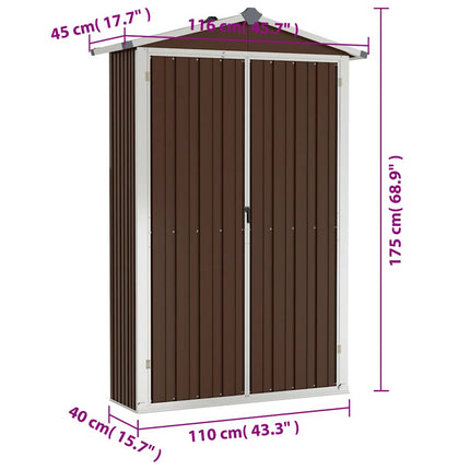 Tuinschuur 116X45X175 Cm Gegalvaniseerd Staal
