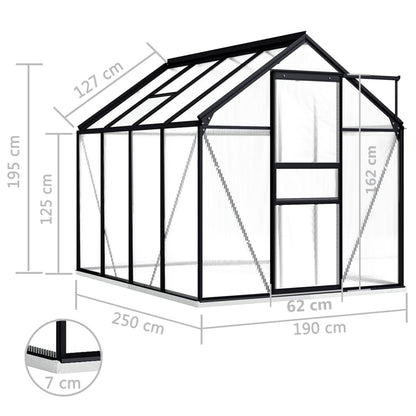 Tuinkas Met Basisframe 4,75 M² Aluminium Antracietkleurig