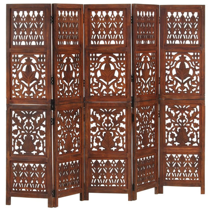 Kamerscherm Met 3 Panelen Handgesneden 120X165 Cm Mangohout