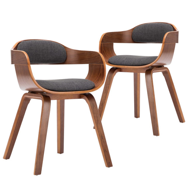 Eetkamerstoelen Stof En Gebogen Hout