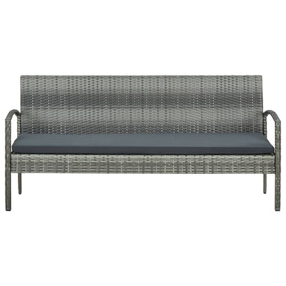 Tuinbank 3-Zits Met Kussen Poly Rattan