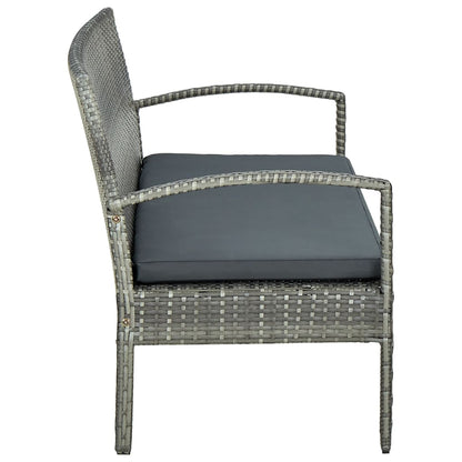 Tuinbank 3-Zits Met Kussen Poly Rattan