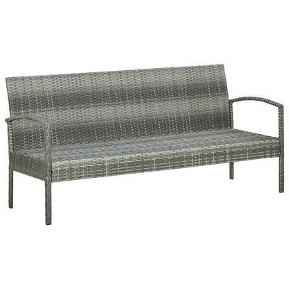 Tuinbank 3-Zits Met Kussen Poly Rattan