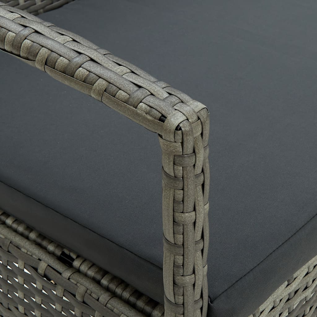 Tuinbank 3-Zits Met Kussen Poly Rattan