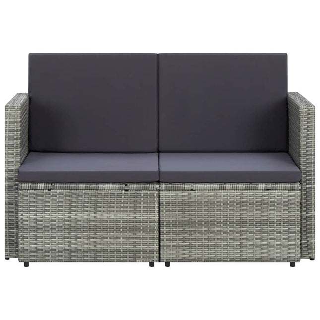 Tuinbank 2-Zits Met Kussens Poly Rattan