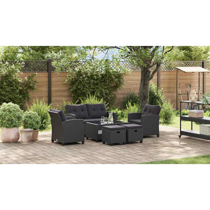 6-Delige Loungeset Met Kussens Poly Rattan