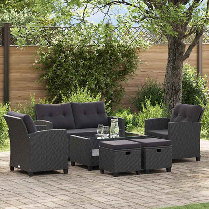 6-Delige Loungeset Met Kussens Poly Rattan