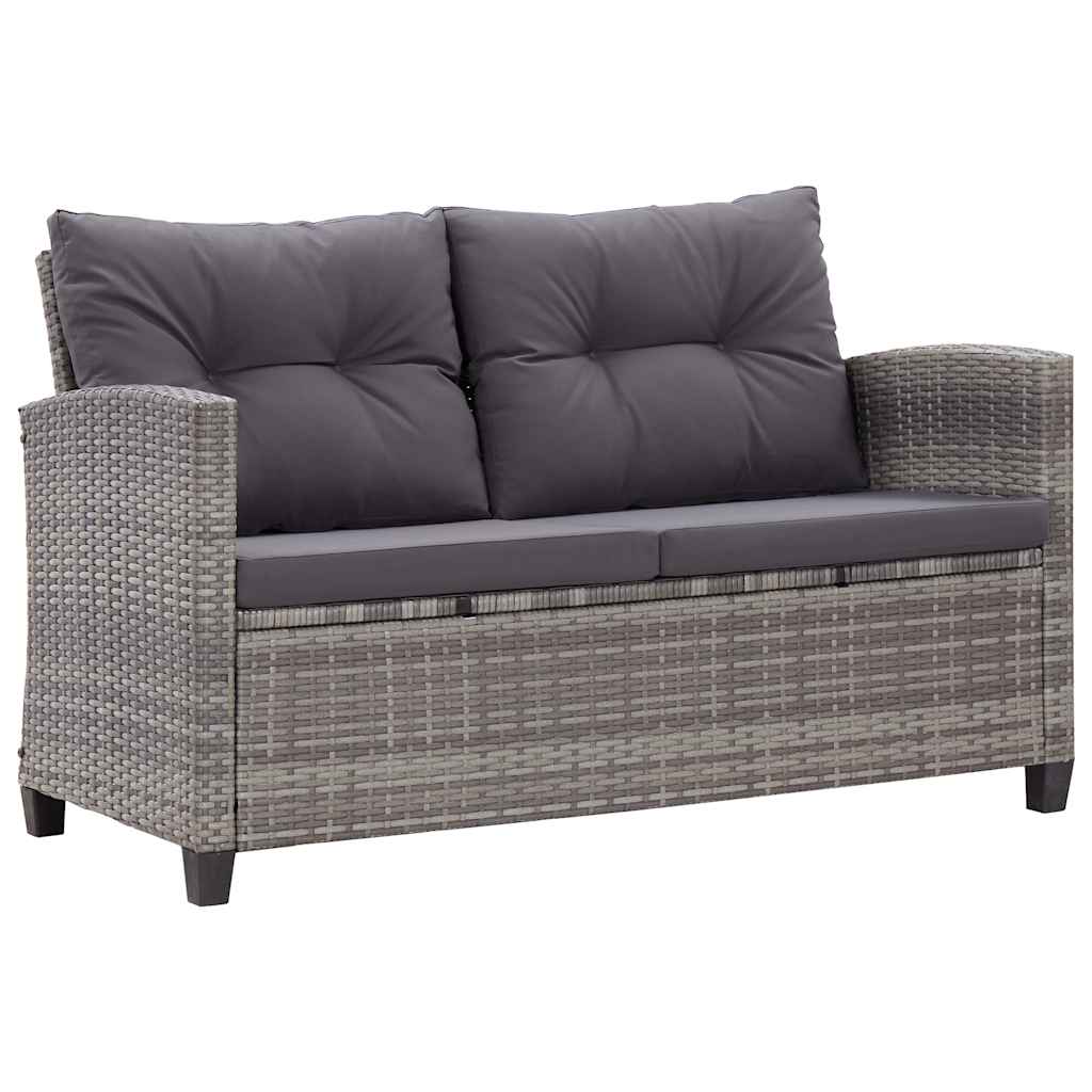 Tuinbank 2-Zits Met Kussens 124 Cm Poly Rattan