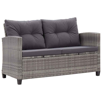 Tuinbank 2-Zits Met Kussens 124 Cm Poly Rattan