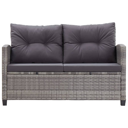 Tuinbank 2-Zits Met Kussens 124 Cm Poly Rattan