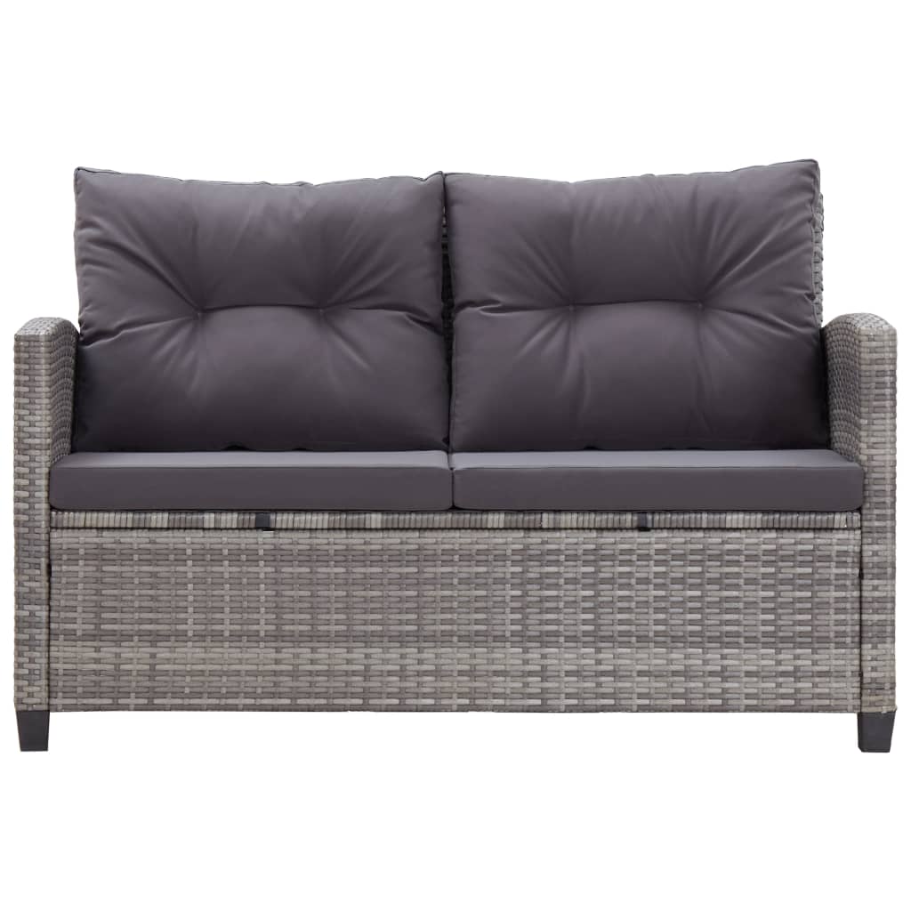 Tuinbank 2-Zits Met Kussens 124 Cm Poly Rattan