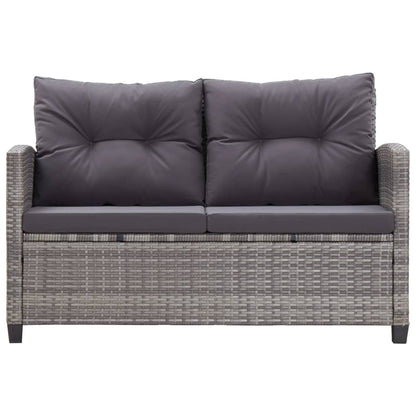 Tuinbank 2-Zits Met Kussens 124 Cm Poly Rattan