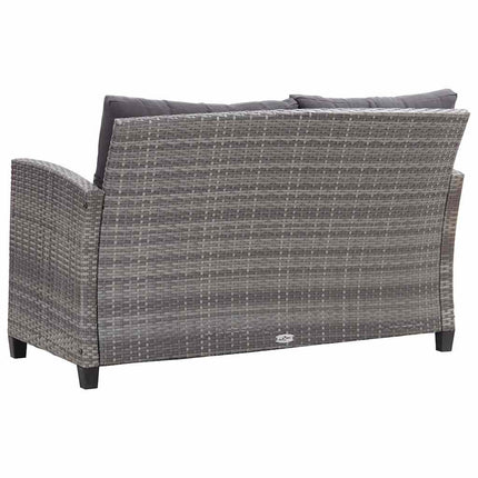 Tuinbank 2-Zits Met Kussens 124 Cm Poly Rattan