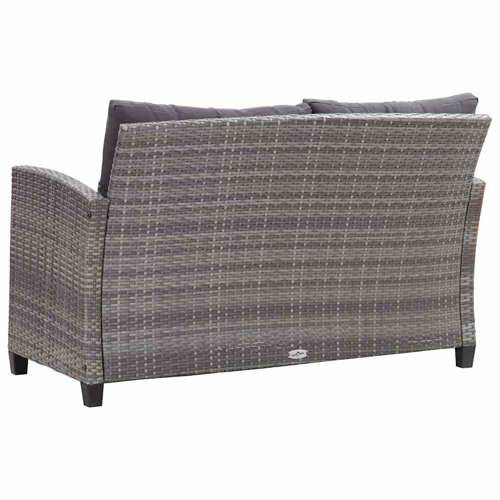 Tuinbank 2-Zits Met Kussens 124 Cm Poly Rattan