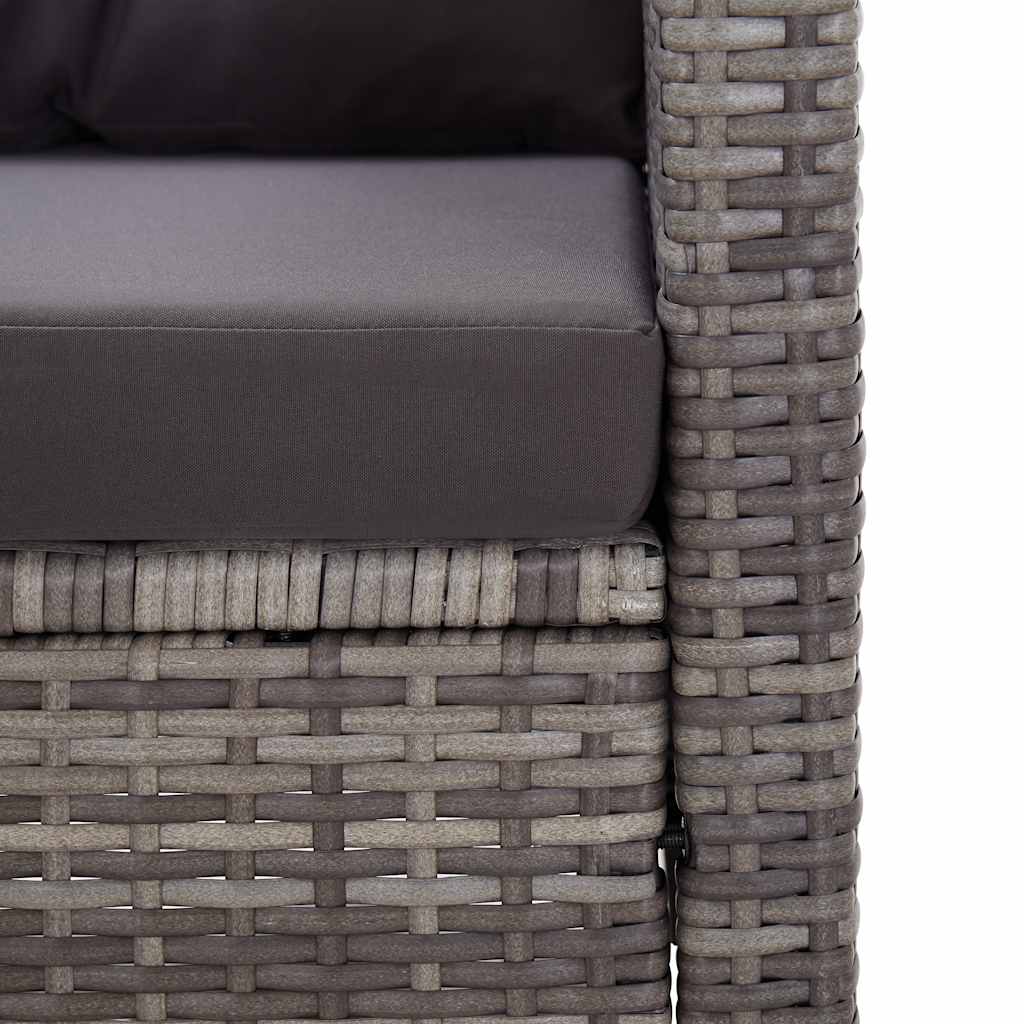 Tuinbank 2-Zits Met Kussens 124 Cm Poly Rattan