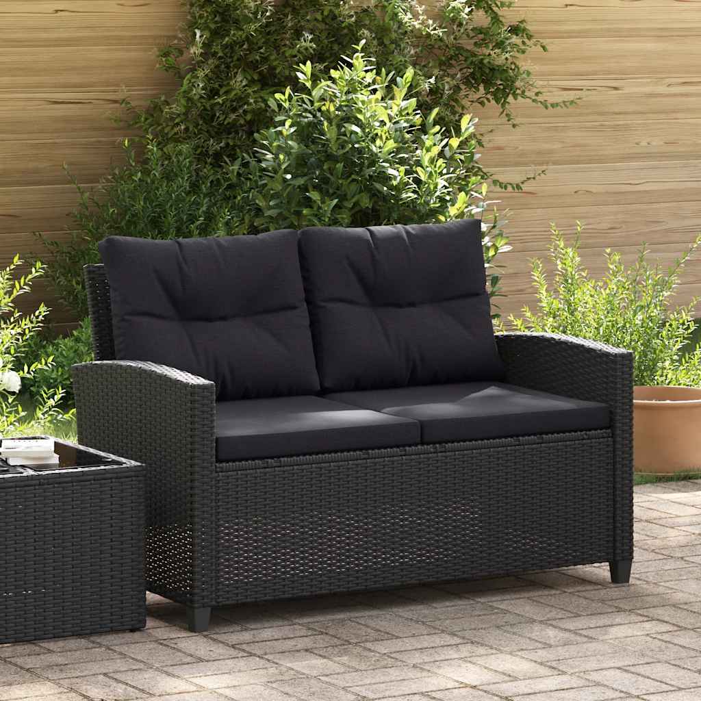 Tuinbank 2-Zits Met Kussens 124 Cm Poly Rattan